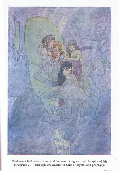 Cold Arms Seized Him, and He Was Being Carried, in Spite of His Struggles, Through the Waters, in Halls of Crystal by Charles Robinson